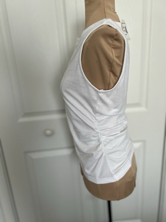 Madewell 100% Cotton Side Cinched Boat Neck Tank in White Size XXS - Picture 2 of 10